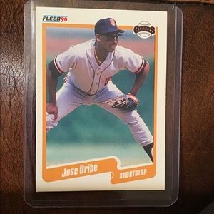 Jose Uribe Fleer 1990 Error Card # 74. Wrong D.O.B